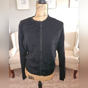 Black Zip-Up Jacket Cos Knit Small